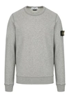 Stone Island Wool Crewneck Sweater In Pearl Grey