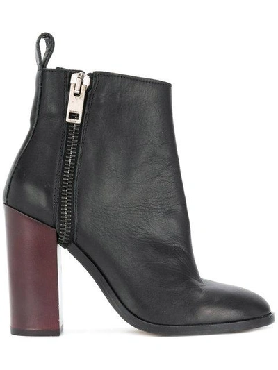 Diesel Zip Heeled Ankle Boots In Black