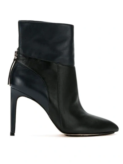 Sarah Chofakian Panelled Ankle Boots In Black