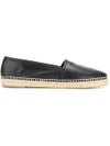 Saint Laurent Logo Embossed Espadrilles In Nero