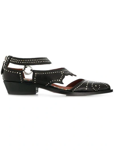 Sonora Studded Cut-out Loafers In Black