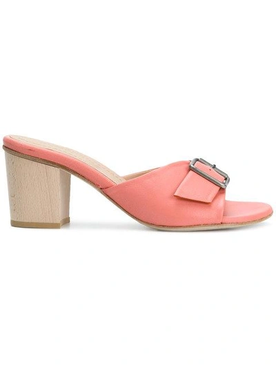 Humanoid Buckled Mules In Pink