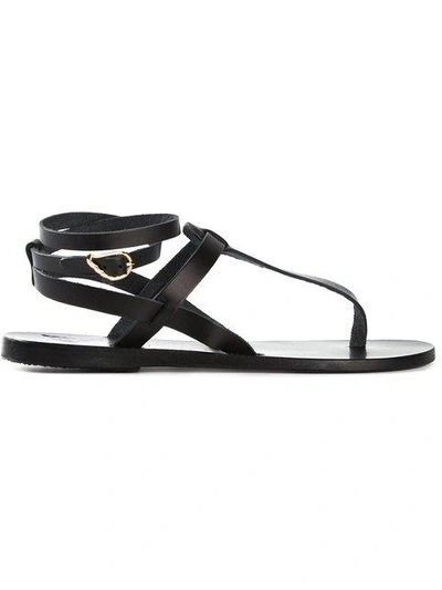 Ancient Greek Sandals 'estia'平底凉鞋 In Black