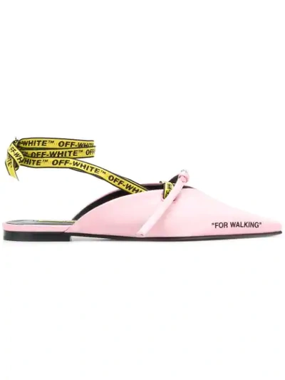 Off-white For Walking Pointed Flats In Pink