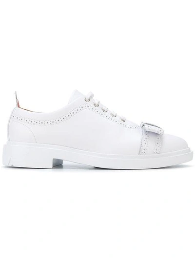 Thom Browne Brogued Trainer With Bow & Lightweight Rubber Sole In Calf Leather
