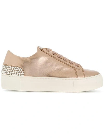 Agl Attilio Giusti Leombruni Flat Lace Up Sneakers In Metallic