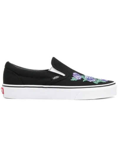Vans Classic Slip-on Embroidery Pack Trainers In Black