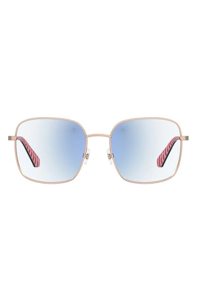 Kate Spade Salome 52mm Square Blue Light Blocking Reading Glasses In Au00/ 0 Red Gold/ Demo Lens