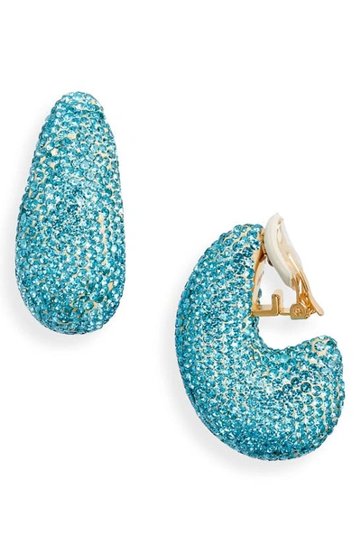 Lele Sadoughi Pavé Dome Clip-on Hoop Earrings In Ocean Cove