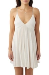 O'neill Saltwater Solids Avery Crinkle Cotton Cover-up Dress In Vanilla