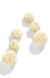 Baublebar Triple Beaded Drop Earrings In White