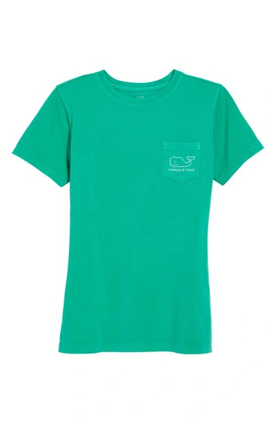 Vineyard Vines Vintage Whale Cotton Graphic Pocket T-shirt In Camden Green