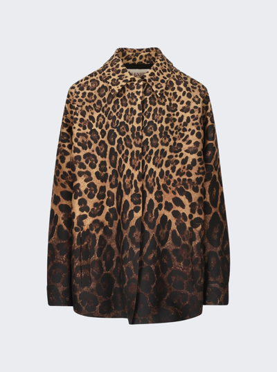 Valentino Degrade Leopard Shirt Jacket In Animal Print