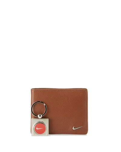 Nike Leather Wallet With Ball Marker Key Chain, Brown, Brn | ModeSens