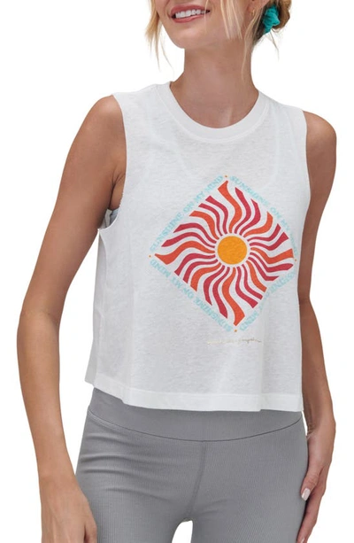 Spiritual Gangster Sunshine On My Mind Cropped Tank Top In White