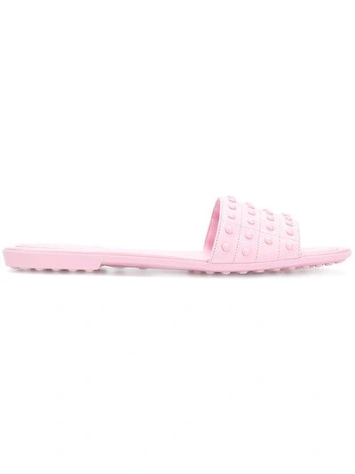 Tod's Studded Slides In Pink