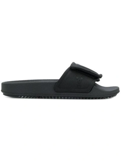 Rick Owens Drkshdw Larry Velcro Slides In Black