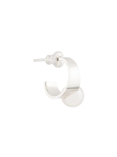 E.m. Pearl Hoop Earring In Metallic