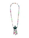 P.a.r.o.s.h Marijuana Beaded Necklace In Multicolour