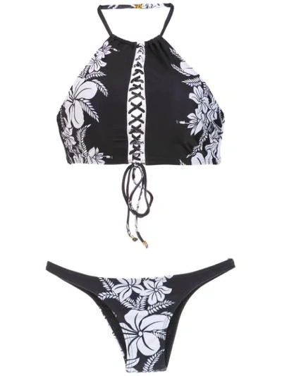 Amir Slama Printed Bikini Set In Black