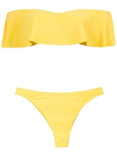 Amir Slama Off The Shoulder Bikini Set In Yellow