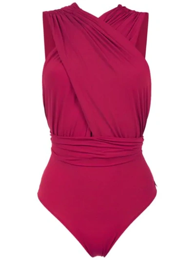 Brigitte Ruched Talita Swimsuit In Red