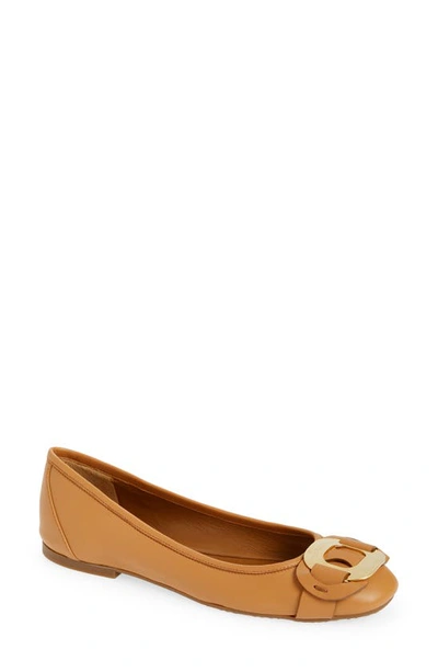 See By Chloé See By Chloe Women's Chany Slip On Logo Hardware Ballet Flats In Tan