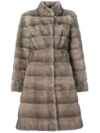Liska Fur Mid-length Coat In Neutrals