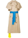 Msgm Short Sleeve Trench Coat - Nude