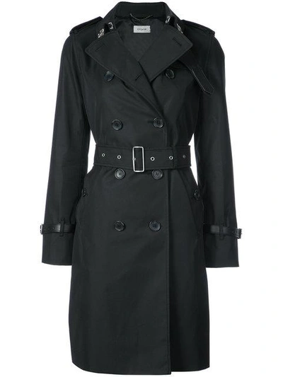 Coach Embellished Collar Trench Coat