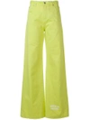 Msgm Flared Denim Jeans In Yellow
