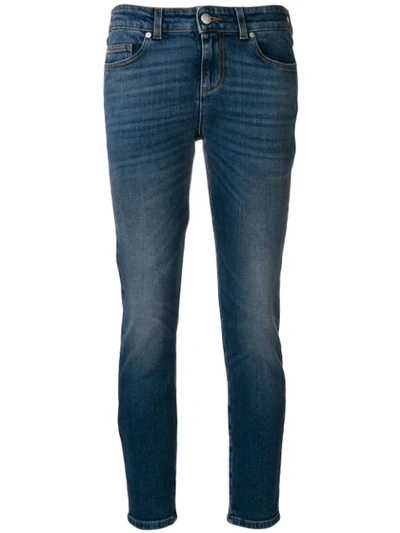 Alexander Mcqueen Cropped Skinny Jeans In Blue