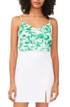 Halogen V-neck Woven Camisole In Floral Green