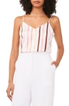 Halogen V-neck Woven Camisole In Bright White Stripe
