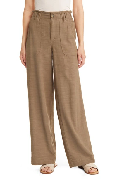 Wit & Wisdom Sky Rise Wide Leg Pants In Olive Drab