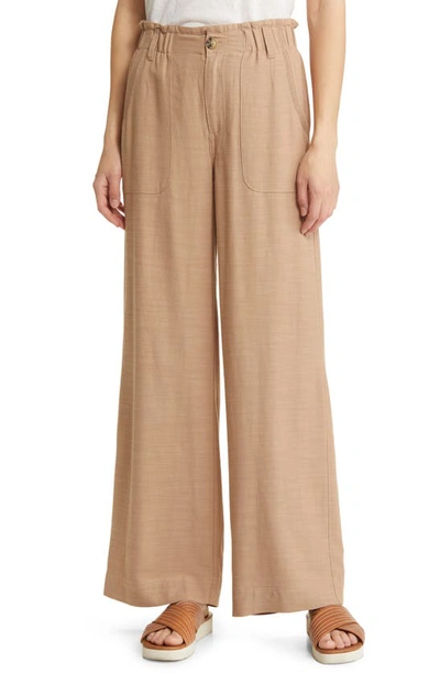 Wit & Wisdom Sky Rise Wide Leg Pants In Peanut Butter