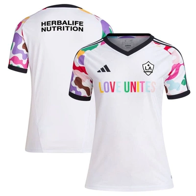 Adidas Originals Adidas White La Galaxy 2023 Pride Pre-match Top