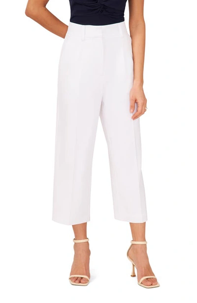 Halogen Pleated Crop Wide Leg Trousers In Bright White