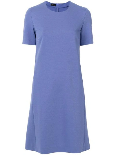 Les Copains Short-sleeve Flared Dress In Blue