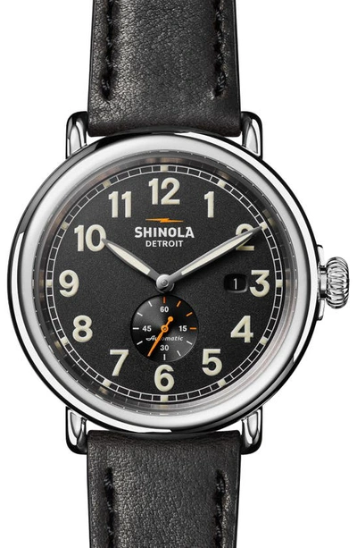 Shinola Men's 45mm Runwell Automatic Subsecond Stainless Steel Watch In Black
