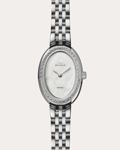 Shinola Women's Book Diamond-embellished Stainless Steel Bracelet Watch/25mm In White