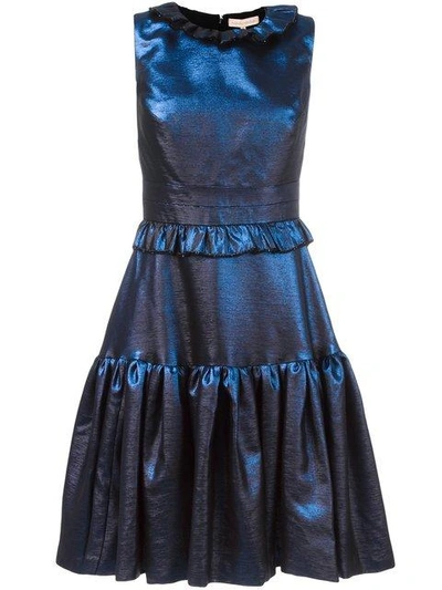 Maria Lucia Hohan Ruffled Flare Dress In Blue