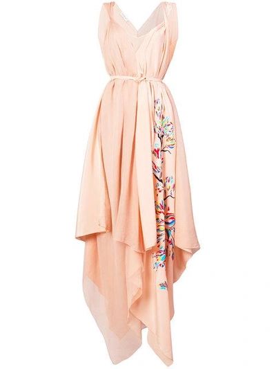 Vionnet Handkerchief Hem Dress In Cipria/dahlia