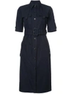 Derek Lam Short Sleeve Utility Shirt Dress - Blue