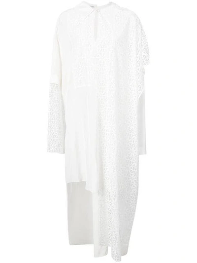 Loewe Lace-panelled Shirt Dress In White
