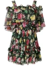 Dolce & Gabbana Floral Print Dropped Shoulders Dress