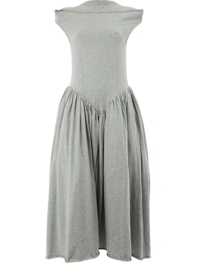 Aalto Flared Drop Waist Dress In Grey