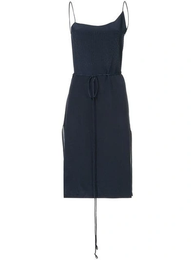 Kacey Devlin Asymmetrical Wrap Dress In Blue