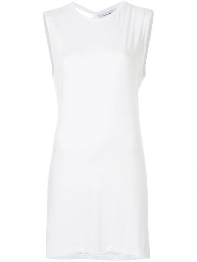 Kacey Devlin Collapse Back Mini Dress In White