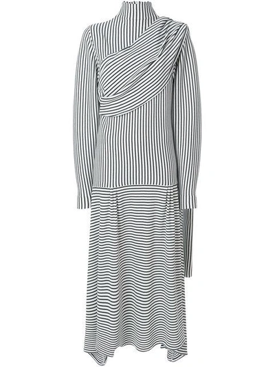 Atu Body Couture Striped Dress In Black And White